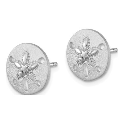 Sterling Silver Sand Dollar Stud Earrings – view 3