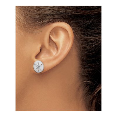 Sterling Silver Sand Dollar Stud Earrings – view 4