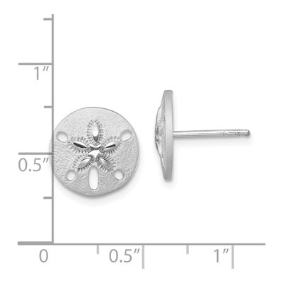 Sterling Silver Sand Dollar Stud Earrings – view 6