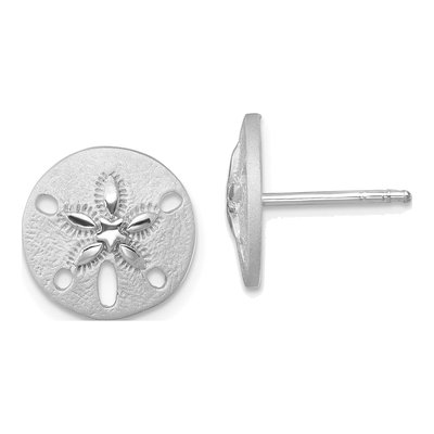 Sterling Silver Sand Dollar Stud Earrings