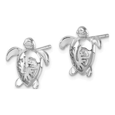 Sterling Silver Turtle Stud Earrings – view 3