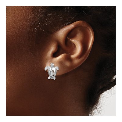 Sterling Silver Turtle Stud Earrings – view 4