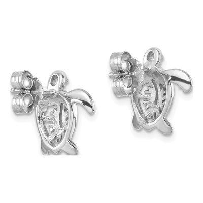 Sterling Silver Turtle Stud Earrings – view 5