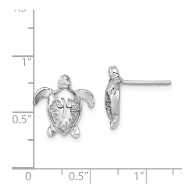 Sterling Silver Turtle Stud Earrings – view 6