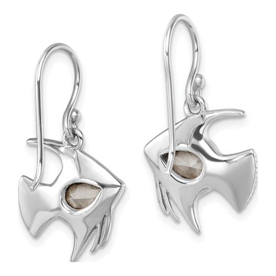 Sterling Silver Crystal Angel Fish Dangle Earrings – view 5