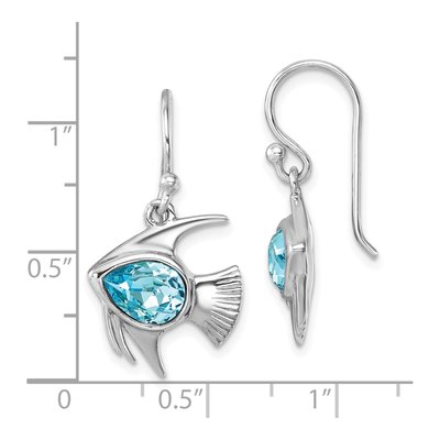 Sterling Silver Crystal Angel Fish Dangle Earrings – view 6