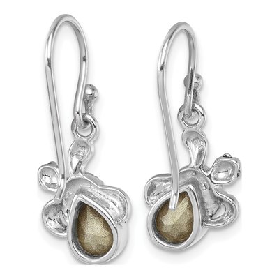 Sterling Silver Crystal Turtle Dangle Earrings – view 5