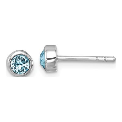 Sterling Silver Crystal Stud Earrings