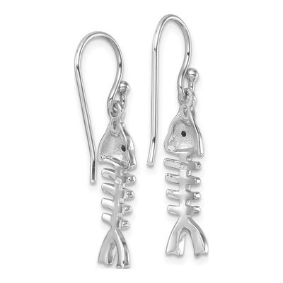 Sterling Silver Crystal Bonefish Dangle Earrings – view 5