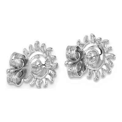 Sterling Silver Crystal Sun Stud Earrings – view 5