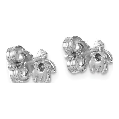 Sterling Silver Crystal Turtle Stud Earrings – view 5