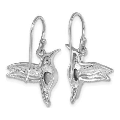 Sterling Silver Crystal Hummingbird Dangle Earrings – view 5