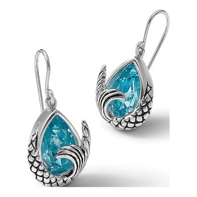 Sterling Silver Crystal Mermaid Tail Dangle Earrings – view 7