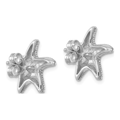 Sterling Silver Crystal Starfish Stud Earrings – view 5