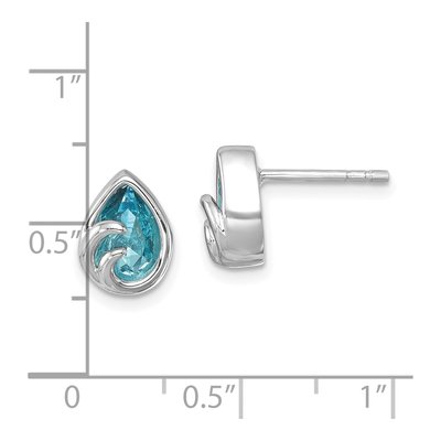 Sterling Silver Crystal Wave Stud Earrings – view 6