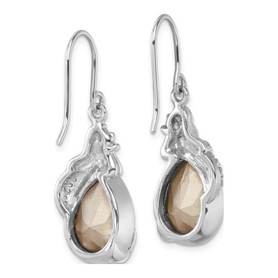 Sterling Silver CZ Mermaid Dangle Earrings – view 5