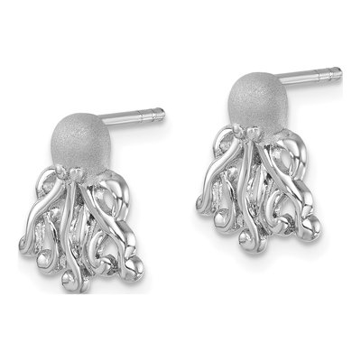 Sterling Silver Octopus Stud Earrings – view 3