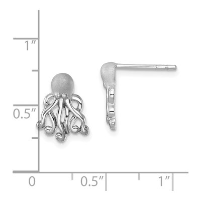 Sterling Silver Octopus Stud Earrings – view 6