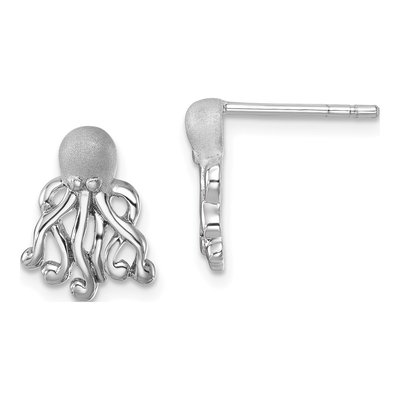 Sterling Silver Octopus Stud Earrings