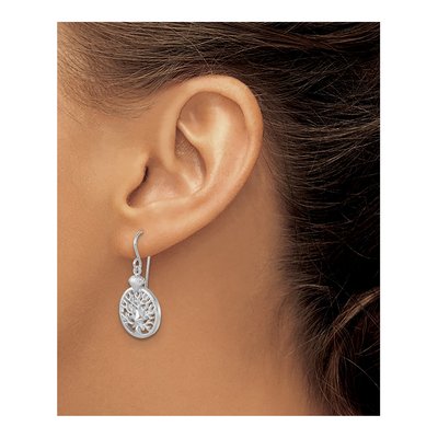 Sterling Silver Crystal Starfish Shell Dangle Earrings – view 4