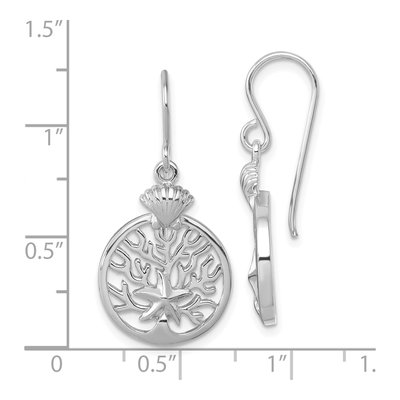 Sterling Silver Crystal Starfish Shell Dangle Earrings – view 6