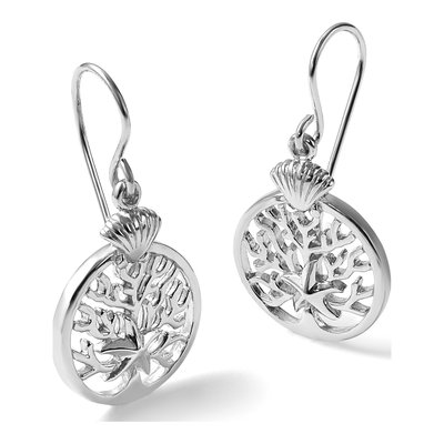 Sterling Silver Crystal Starfish Shell Dangle Earrings – view 7