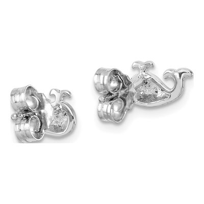 Sterling Silver Whale Stud Earrings – view 5