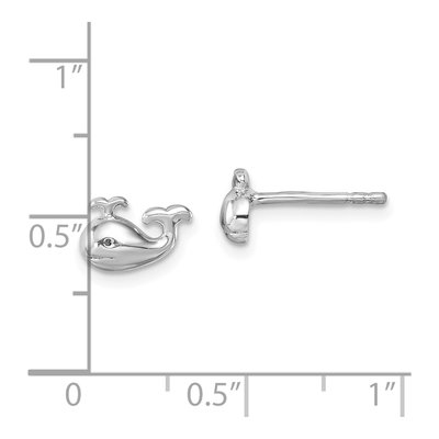 Sterling Silver Whale Stud Earrings – view 6