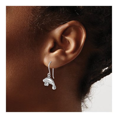 Sterling Silver Manatee Dangle Earrings – view 4