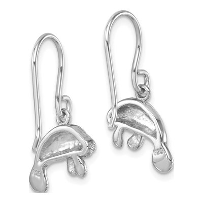 Sterling Silver Manatee Dangle Earrings – view 5