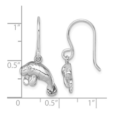 Sterling Silver Manatee Dangle Earrings – view 6