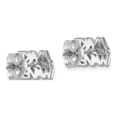 Sterling Silver Crystal Wave Stud Earrings – view 5