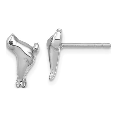 Sterling Silver CZ Sea Lion Stud Earrings