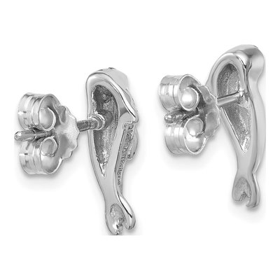 Sterling Silver CZ Harbor Seal Eye Stud Earrings – view 5