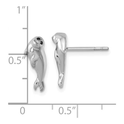 Sterling Silver CZ Harbor Seal Eye Stud Earrings – view 6