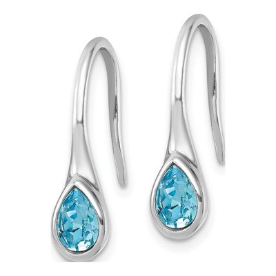 Sterling Silver Crystal Tear Wire Dangle Earrings – view 3