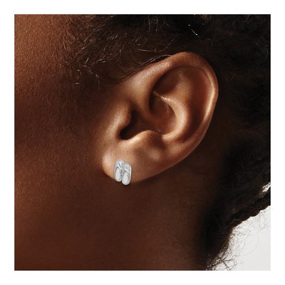 Sterling Silver Crystal Flip Flop Stud Earrings – view 4