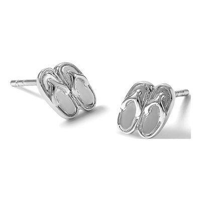 Sterling Silver Crystal Flip Flop Stud Earrings – view 7