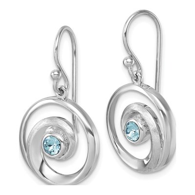 Sterling Silver Crystal Wave Dangle Earrings – view 3