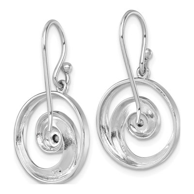 Sterling Silver Crystal Wave Dangle Earrings – view 5