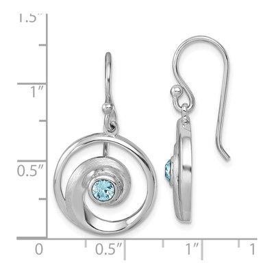 Sterling Silver Crystal Wave Dangle Earrings – view 6