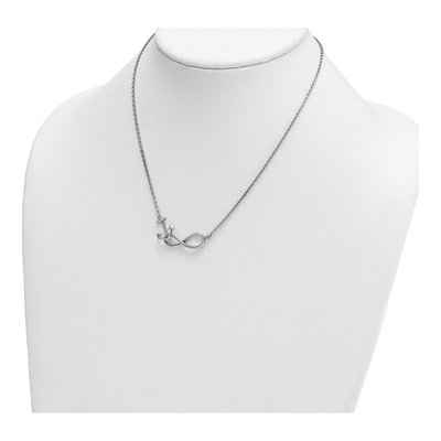 Sterling Silver Anchor Eternity Pendant Necklace – view 4