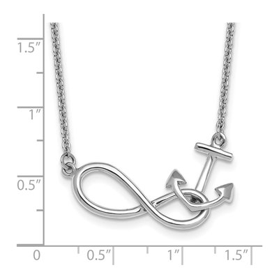 Sterling Silver Anchor Eternity Pendant Necklace – view 6