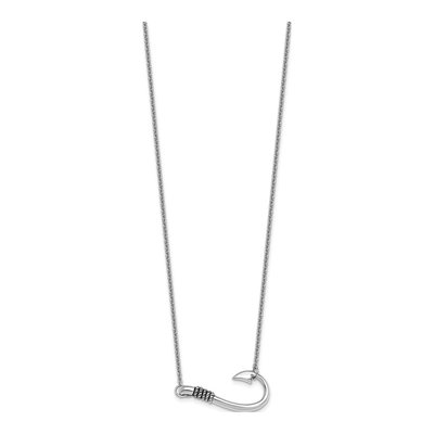 Sterling Silver Hook Pendant Necklace – view 3