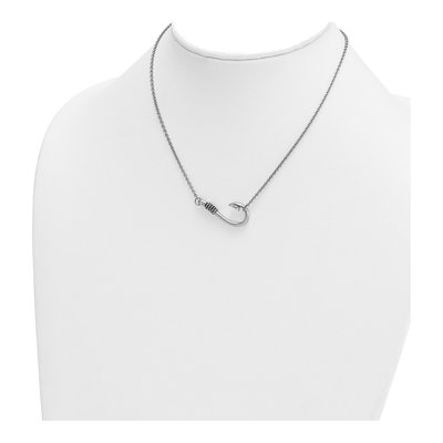 Sterling Silver Hook Pendant Necklace – view 4