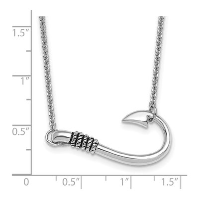 Sterling Silver Hook Pendant Necklace – view 6
