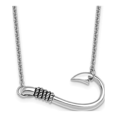 Sterling Silver Hook Pendant Necklace