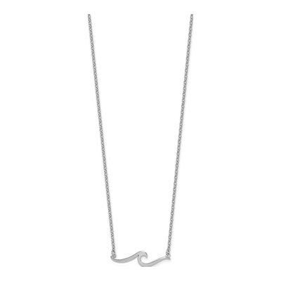 Sterling Silver Wave Pendant Necklace – view 3