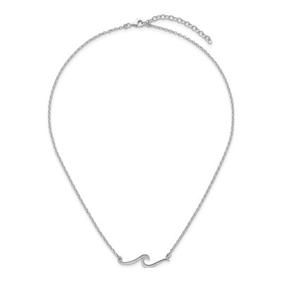 Sterling Silver Wave Pendant Necklace – view 5
