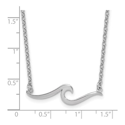Sterling Silver Wave Pendant Necklace – view 6